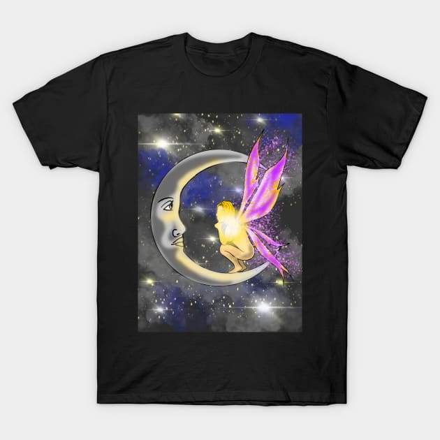 Whispering to the moon T-Shirt by Art by Some Beach